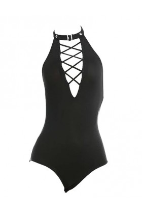 MEOWCOS Body sexy pour femme Noir, Noir , S