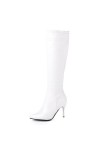 WOkismD 8CM / 3.14IN Automne Et Hiver Bout Pointu Super Haut Talon Genou-Haute Bottes Droite Haut Côté Zipper Stiletto Talon 