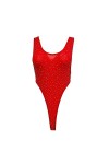 TACKTIMES Body transparent pour femme - Haut - En tulle - Sans manches - Maillot de corps - Monokini - Lingerie sexy - Taille