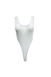 TACKTIMES Body transparent pour femme - Haut - En tulle - Sans manches - Maillot de corps - Monokini - Lingerie sexy - Taille