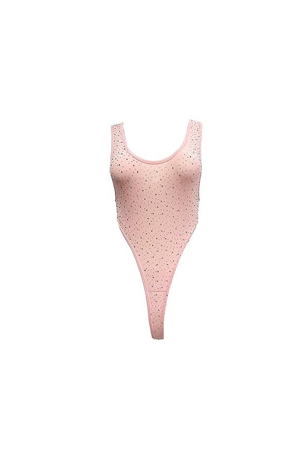 ZUYPSK Body pour femme - Transparent - Stringbody en tulle - Sans manches - Maillot de corps - Une pièce - Monokini - Lingeri