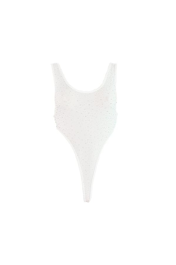ZUYPSK Body pour femme - Transparent - Stringbody en tulle - Sans manches - Maillot de corps - Une pièce - Monokini - Lingeri