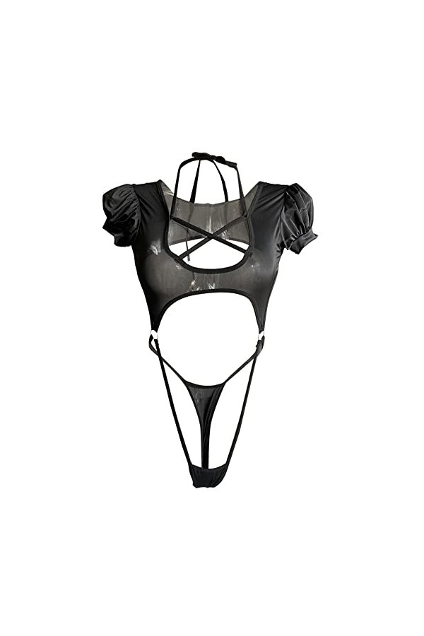 SINGUYUN Anime Body Cosplay Lingerie pour femme Kawaii Robe à laçage creux Body japonais Lingerie sexy 2631Black , 2631black