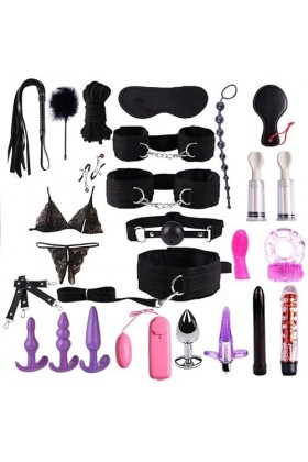 HUNTVE 25 Pièces Nylon Couple Role Play Game Props Noir 