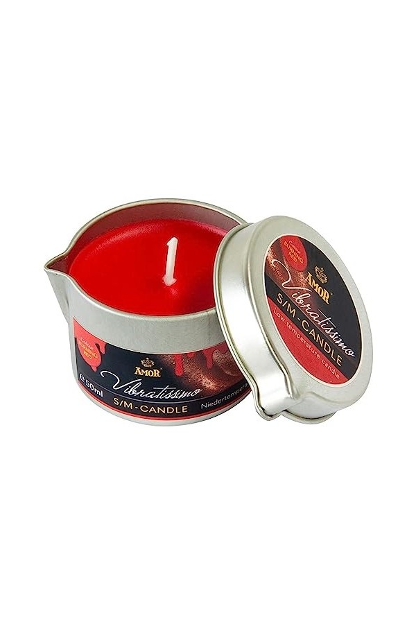 VIBRATISSIMO S/M Bougie Burning Red 50 ml I Bougie basse température rouge I Cire de bougie de qualité supérieure I Bougie go