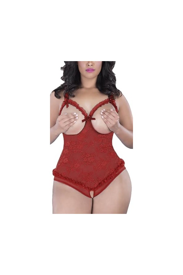 Lingerie grande taille pour femme sexy Body Teddy Noir - bleu - 3X-Large