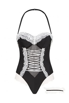 Ann Summers Body femme Maid to Pleasure Noir, Noir , M