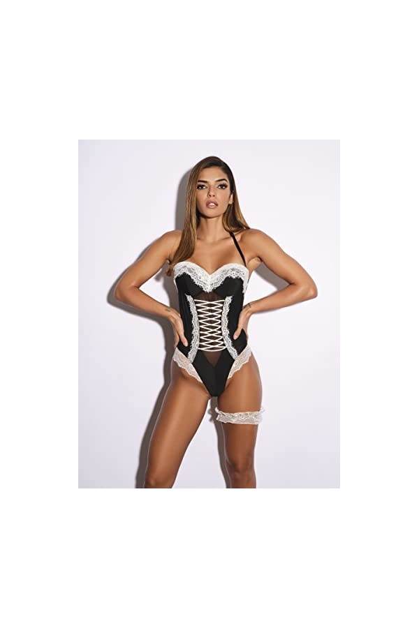 Ann Summers Body femme Maid to Pleasure Noir, Noir , M