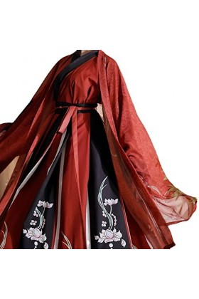 Ensemble Hanfu chinois antique pour hommes et femmes adultes, Rouge, S