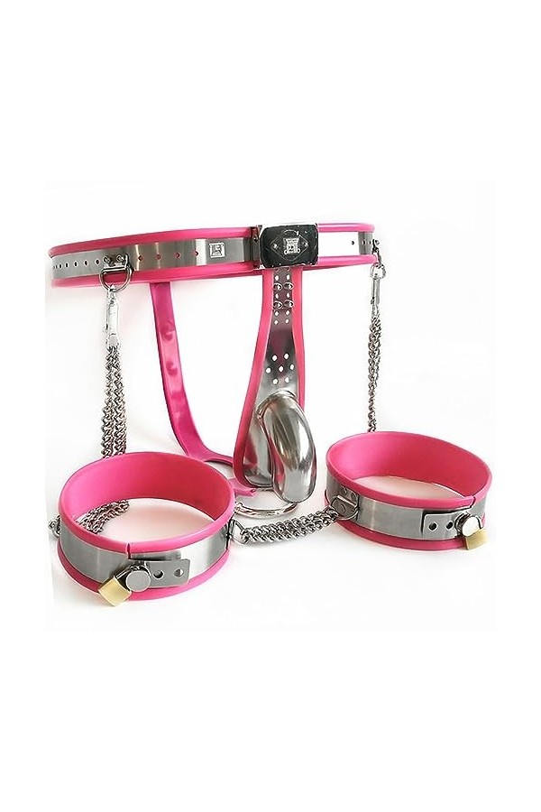 Bracelet de relaxation en silicone rose taille réglable masseur de relaxation en métal,Rose,60/70cm