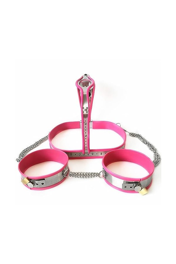 Bracelet de relaxation en silicone rose taille réglable masseur de relaxation en métal,Rose,60/70cm
