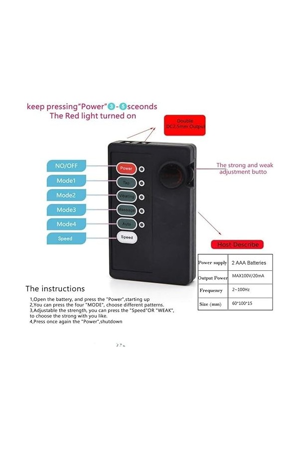 WJE Électro stimulateur Electro Anneaux et électro Stimulation Musculaire - rééducation, Massages, Soins de kinésithérapie,sa