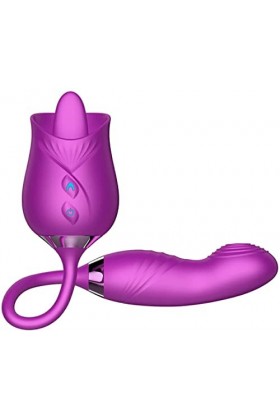 Point G Stimulateur Langue Vìbrante pour Femme Vìbr?-masseur clitoridien Suceur Stimulateur Point g et Sein Puissant Silencie