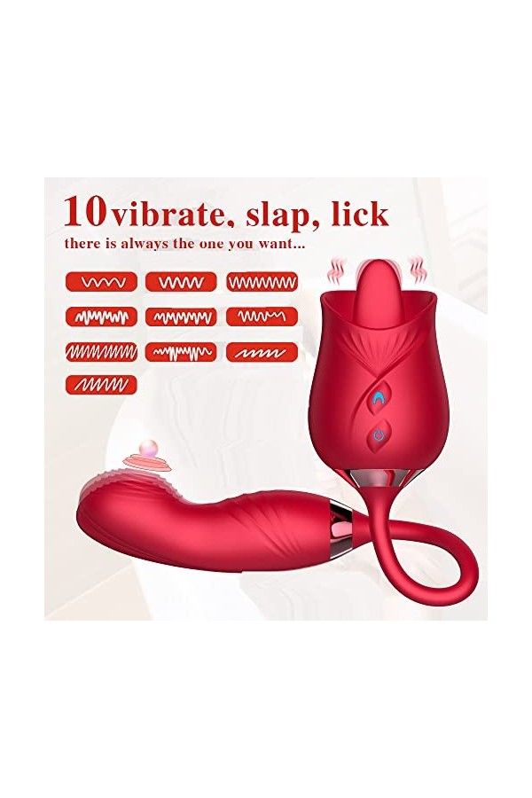 Point G Stimulateur Langue Vìbrante pour Femme Vìbr?-masseur clitoridien Suceur Stimulateur Point g et Sein Puissant Silencie