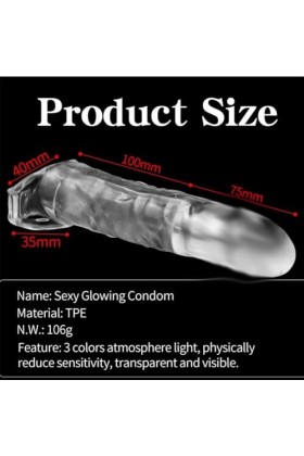 FURLOU Manchon de pénis Extension PréServatif De Flirt RéAliste En Silicone Pour Hommes Augmenter Le DéLai Et Multifonction h