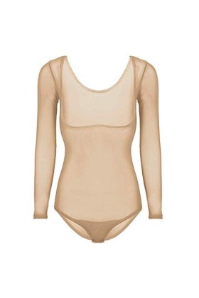 LinvMe Maille Filet Transparente Poitrine Ouvert De Danse du Ventre De Femmes Bodysuit Blanc