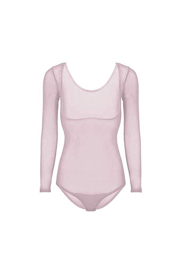 LinvMe Maille Filet Transparente Poitrine Ouvert De Danse du Ventre De Femmes Bodysuit Blanc