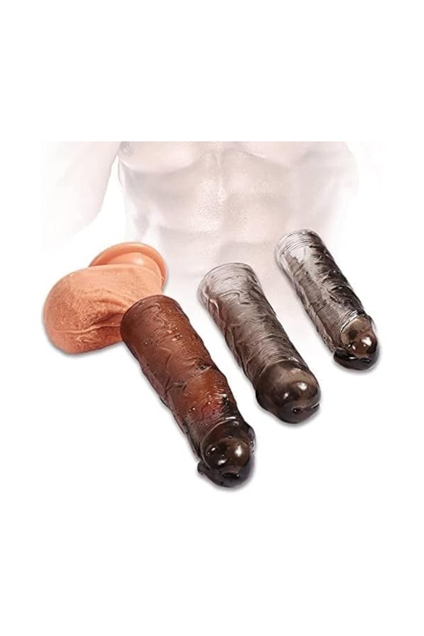 EsHals Pénis Extenseur de Manche Préservatif Pour Hömme Retard Rehausser Gaine Réaliste Renfort de Membranesensation de Peau