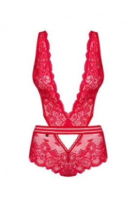 Obsessive M348 Body en dentelle pour femme - Rouge - 42