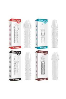 ARKNAV 4Pcs Penien Agrandir Pour Hömmé Manchon de Verrouillage Pour Hömmé Penis Crystal Manchon de Pénis Pour Hömmés Thread E