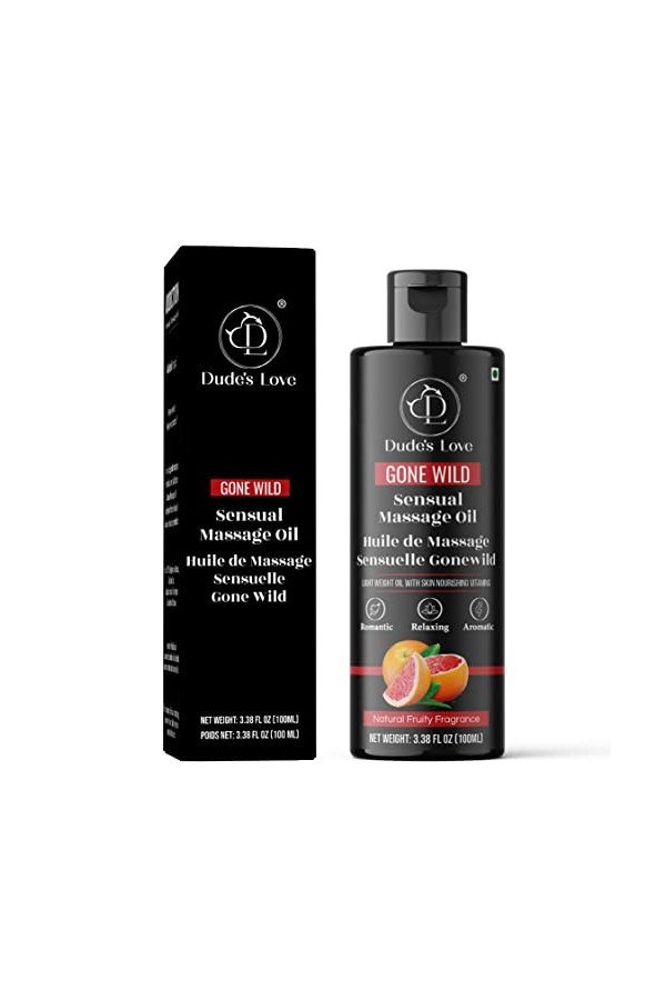 Dudes Love Lush Love - Huile de massage sensuel aux baies - Calmant, intimité et stimulation | Mélange dhuiles comestibles 