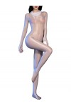 Alvivi Femme Bodysuit Brillant Ouvert Entrejambe Bodystocking Catsuit Lingerie Nuisette Sexy Erotique Combinaison Manches Lon