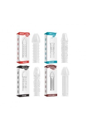 SEYFI 4pcs penien Agrandir pour Homme Manchon de verrouillage pour homme Penis Crystal Manchon de pénis pour hommes Thread Ex