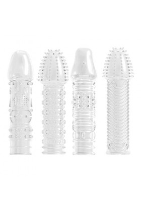 SieHam Gaine Pour Extension de Pénis Préservatifs Masculins Réalistes À Grosses Particules Le Silicsouple À Double Bouche Peu