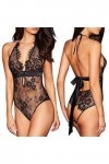 KEERADS Femme Body Dos Nu Lingerie Sexy Nuisette Babydoll Dentelle sous-vêtements De Nuit Transparent Lingerie Sexy Dos Nu De