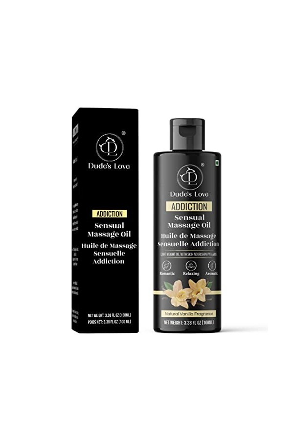 Dudes Love Lush Love - Huile de massage sensuel aux baies - Calmant, intimité et stimulation | Mélange dhuiles comestibles 