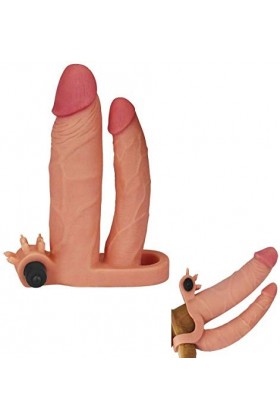 Double Penetration penis Manchon PréServatif Masculin Avec De Grosses Particules PréServatif De Simulation De Vibration à Dou