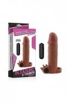 17cm Gaines Pour Pénis Extenseur Masculin PréServatif MéDical De Vibration En Silicone Liquide Les Particules Ultra