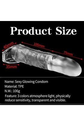 MayNuo Gaine Penien Réaliste Manchon de Verrouillage Pour Hömmé Penis Crystal Manchon de Pénis Pour Hömmés Thread Extension C