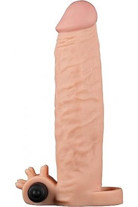 19cm Gaines Manchon de Extension PréServatif De Vibration RéAliste En Silicone Pour Homme PréServatif éLastique Sti
