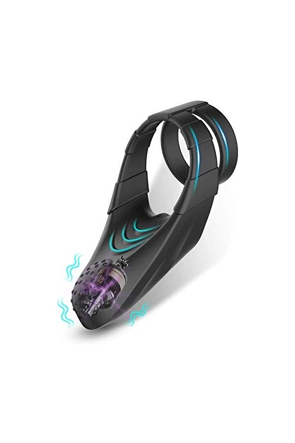 Agrandissement de Pénis PréServatif De Vibration à Double Bouche Muscle Line Pour Homme ÉTendez Et éLargissez Le Manchon PéNi