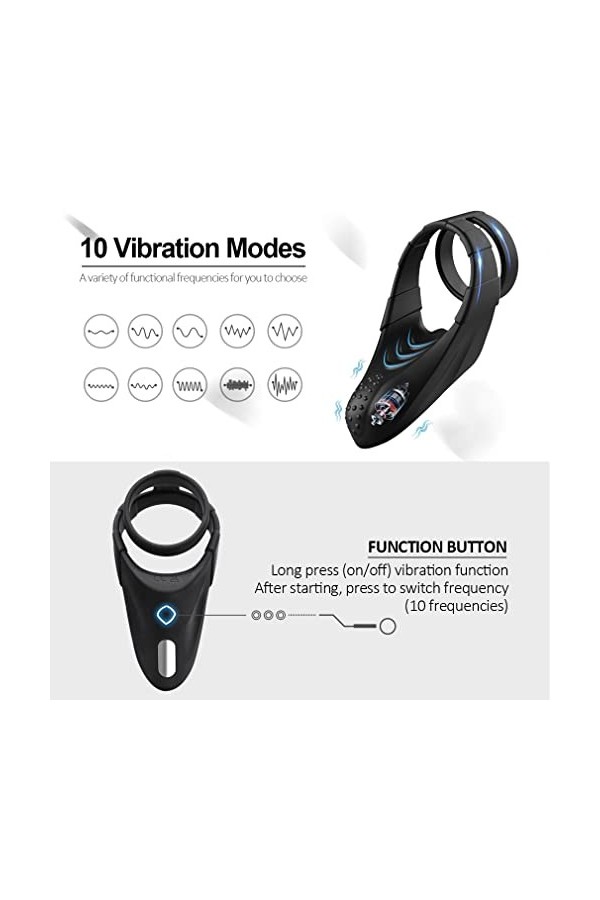 Agrandissement de Pénis PréServatif De Vibration à Double Bouche Muscle Line Pour Homme ÉTendez Et éLargissez Le Manchon PéNi