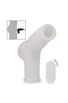Manchon de pénis pour homme et testicules vibrant nodulé Everest - etui penien - extenseur prolongateur rallonge pénis
