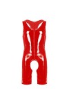 ranrann Body Homme Sexy String Ouvert Bodysuit Cuir Verni High Cut Combinaison Zipper Justaucorps Wetlook Lingerie Erotique J