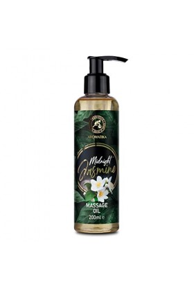 Huile de massage Midnight Jasmine 200ml - 100% Pur & Naturel - Bon Sommeil - Relax - Beauté - Bien-Être - Peau - Bouteille en