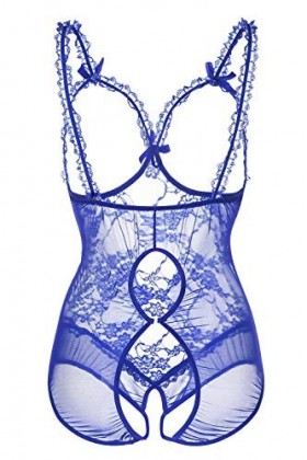 Lingerie grande taille pour femme sexy Body Teddy Noir - bleu - 3X-Large