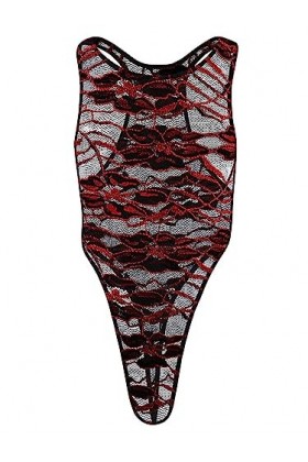 iiniim Homme Sissy Lingerie Sexy Dentelle Body String Transparent Combinaison Ouvert Wetlook Bodysuit Nuisette Babydoll Vêtem