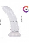 Pénis de loup 18.5 cm,Gódé? Femme Débutánt ?odé A?ale pour Homme Ventouse Réalîste Gódem?ichéts ?od Silicone Souple