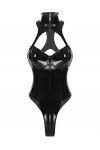 Agoky Body String Cuir Vernie Sexy Ouvert Jumpsuit Femmes Bodysuit Dos Nu Chaîne Bandage Jeu De Rôle Catsuit Lingerie Nuit So