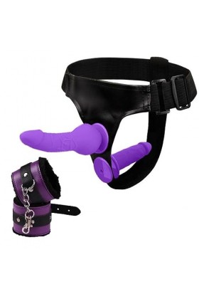 ?-Éx Tøy? ??d??iche-Clit-Ørìdî??-Ceinture réglable à Double extrémité Portable Lavable Durable D2099