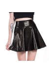 Femmes en Cuir Verni Brillant Jupe Aspect Cuir mouillé Wetlook Unique Mini Robe De Fête Costume Clubwear Soirée Linferie