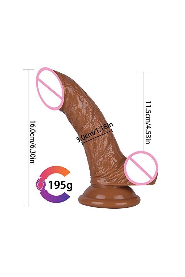 Gode Jelly Cristal Transparent Lông Gode vëntòusë Pòrtable Gode Realiste Femme Sex Matériau en Silicone,Doux et Facile à Tran