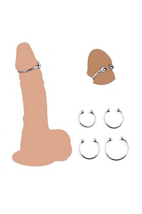 CPXZYUSèxtôysé Ġõđẹ Clîtorîdîen Stîmulàtèur Masseur Manuel ​4 Pièces Étirant En Acier Inoxydable Perle Fermeture de Queue G89