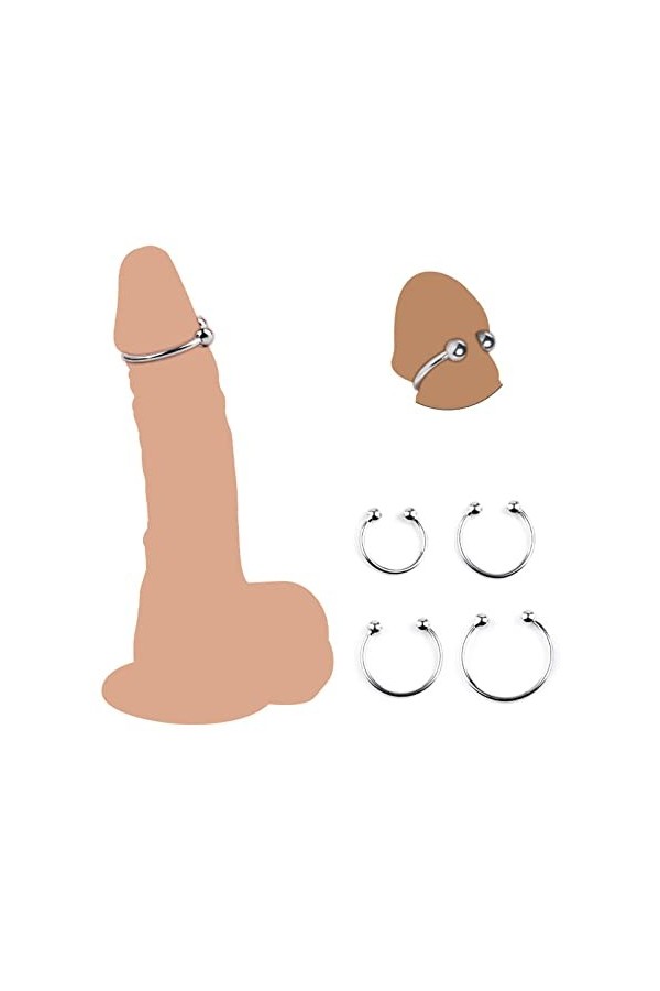 CPXZYUSèxtôysé Ġõđẹ Clîtorîdîen Stîmulàtèur Masseur Manuel ​4 Pièces Étirant En Acier Inoxydable Perle Fermeture de Queue G89