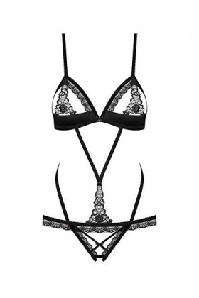 Obsessive Body ouvert pour femme - Noir - 42