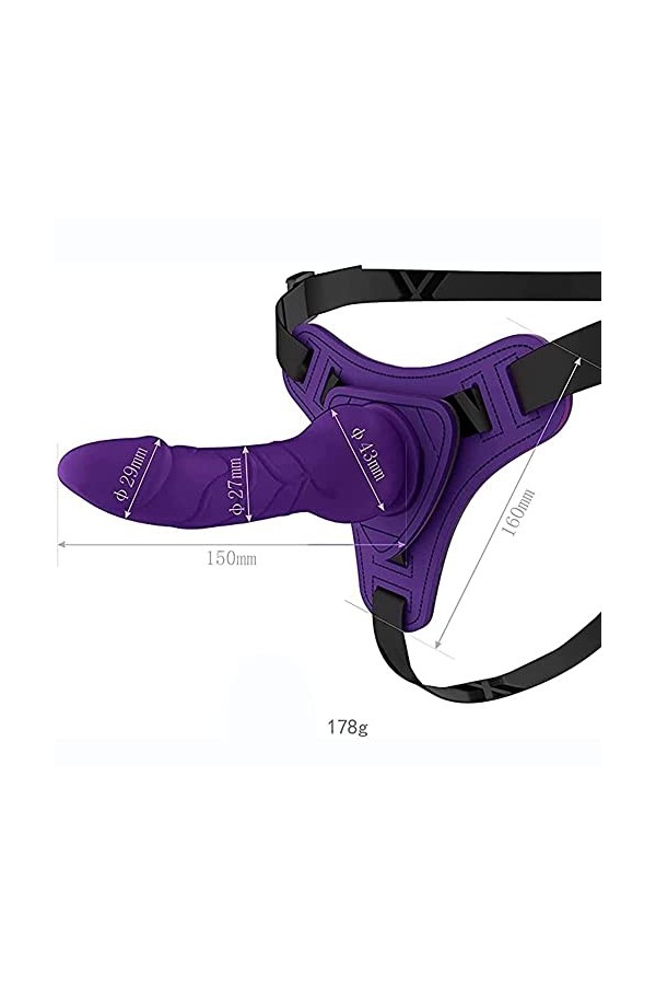 Godes Ceintures de Silicone Souple Pliable,Réaliste Go-dé Ceinture Couple Femme An?le Homme Portable,Détachable La Ventouse